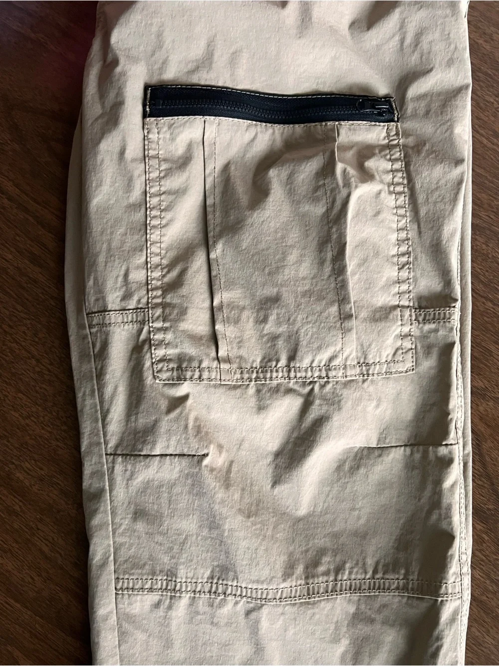 Men's Tan Water Resistant Large Gorpcore Hiking Camp Trail Drawstring Pants